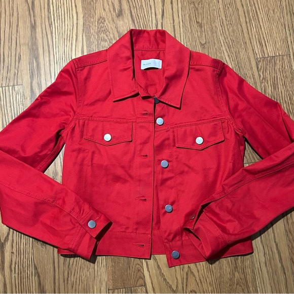 BLDWN Jackets & Blazers - BLDWN‎ Vibrant Red Jean Jacket Denim Slightly Cropped